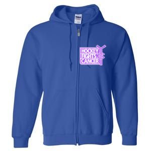 Hockey Fights Cancer Great Gift Full Zip Hoodie