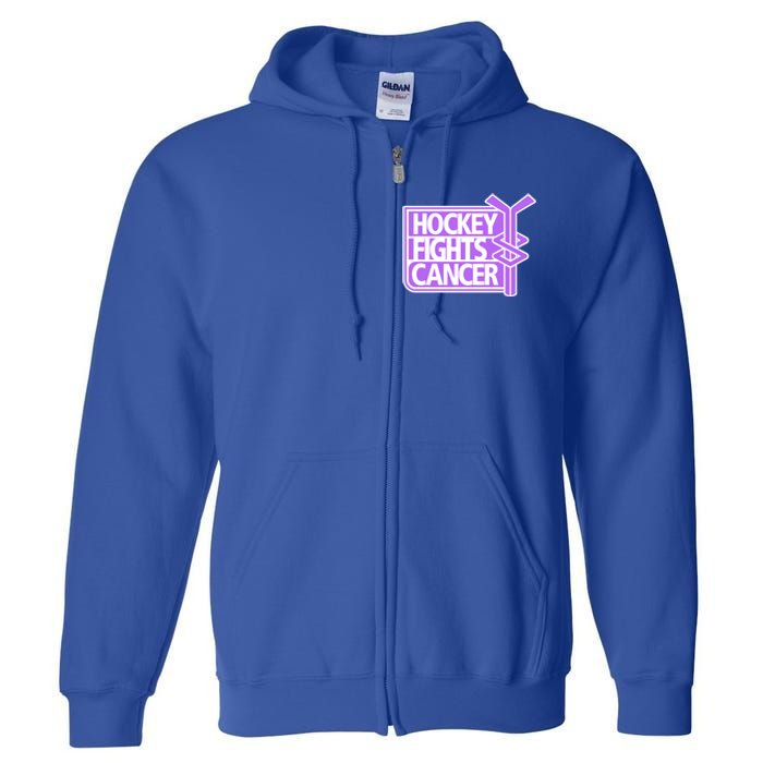 Hockey Fights Cancer Great Gift Full Zip Hoodie