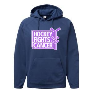 Hockey Fights Cancer Great Gift Performance Fleece Hoodie