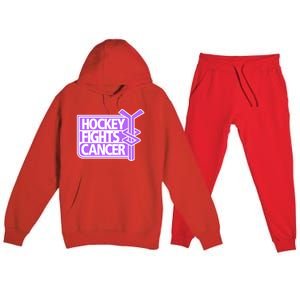 Hockey Fights Cancer Great Gift Premium Hooded Sweatsuit Set