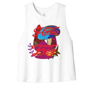 Hello Frog Cute Frog Funny Frog Lover Women's Racerback Cropped Tank