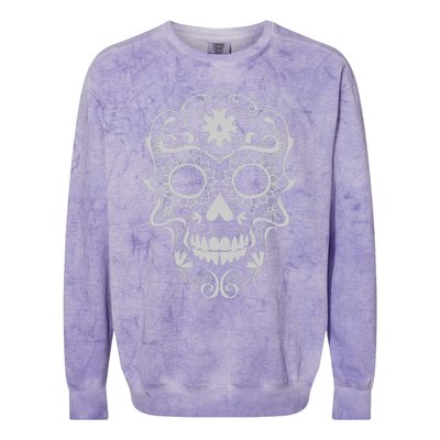 Head Floral Cool White Calavera Mexican Colorblast Crewneck Sweatshirt