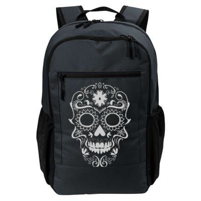 Head Floral Cool White Calavera Mexican Daily Commute Backpack