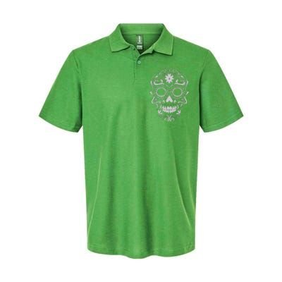 Head Floral Cool White Calavera Mexican Softstyle Adult Sport Polo