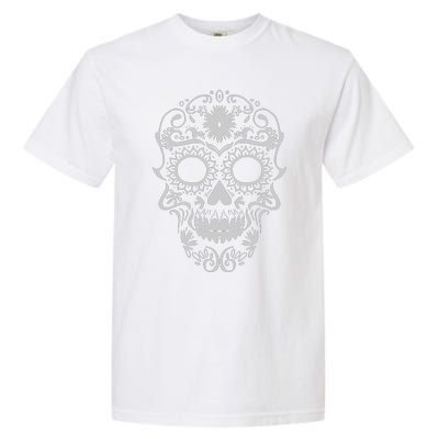 Head Floral Cool White Calavera Mexican Garment-Dyed Heavyweight T-Shirt