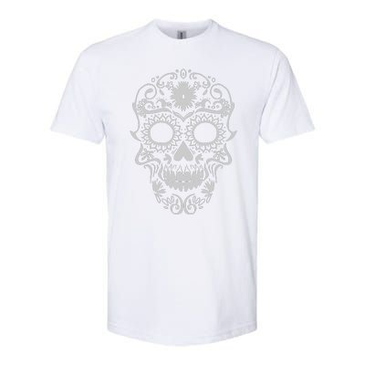 Head Floral Cool White Calavera Mexican Softstyle CVC T-Shirt