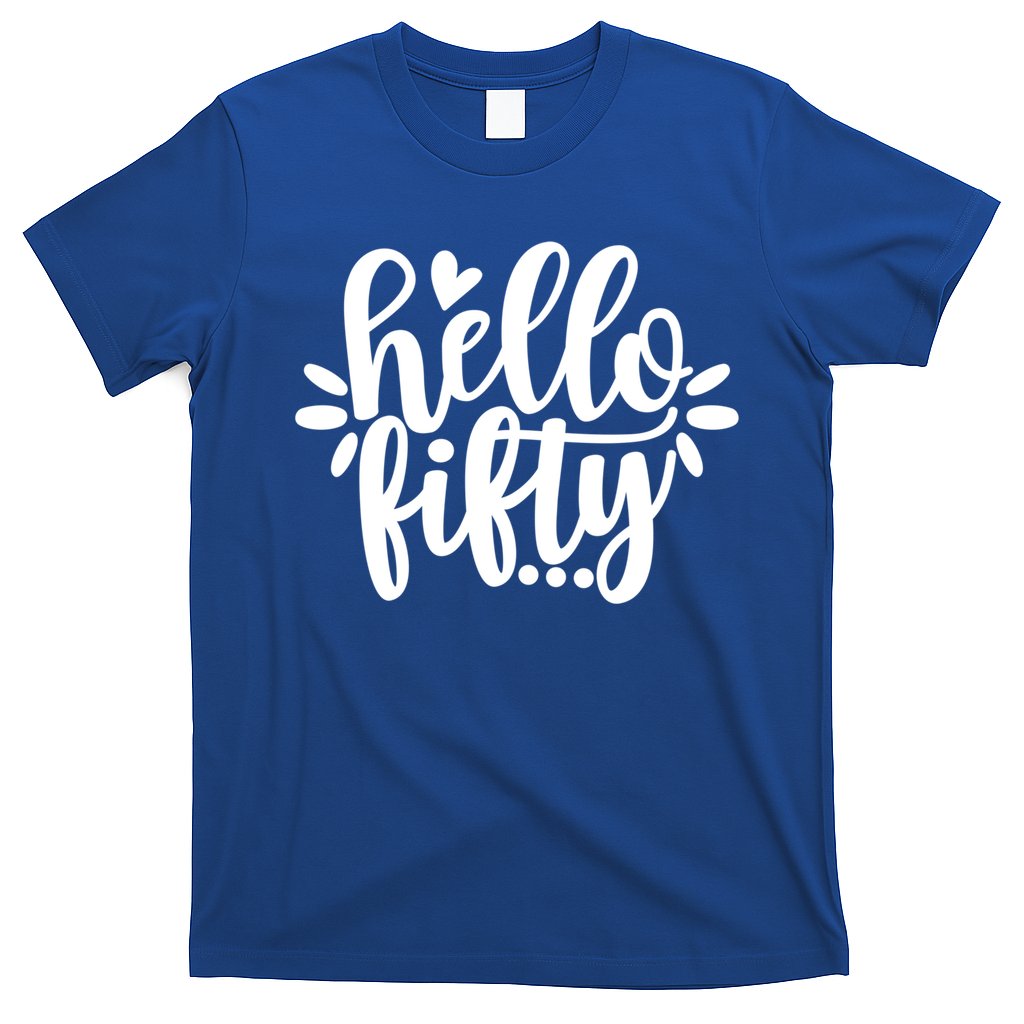 Hello Fifty Cute Hello Fifty Squad 50th Birthday Cute Gift T-Shirt