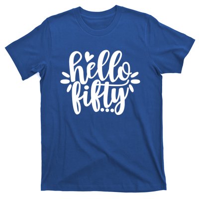 Hello Fifty Cute Hello Fifty Squad 50th Birthday Cute Gift T-Shirt