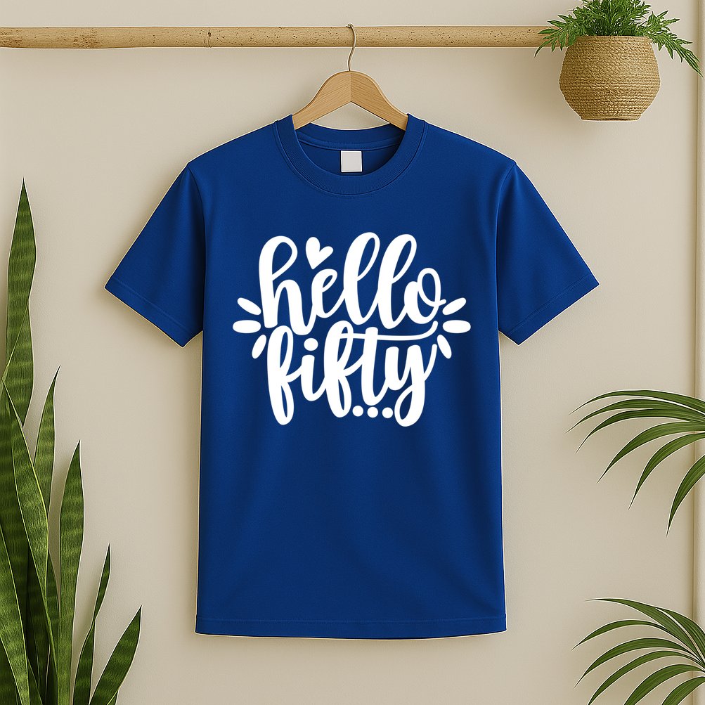 Hello Fifty Cute Hello Fifty Squad 50th Birthday Cute Gift T-Shirt