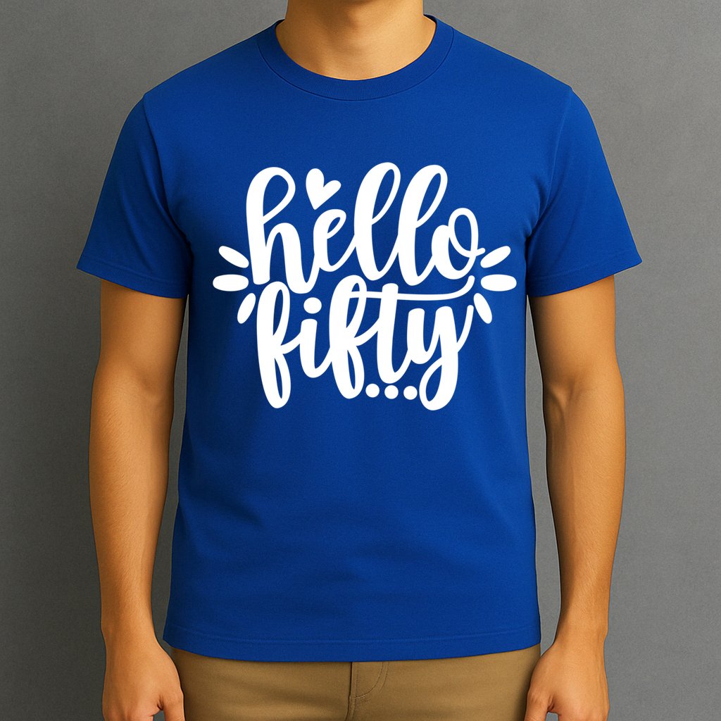 Hello Fifty Cute Hello Fifty Squad 50th Birthday Cute Gift T-Shirt