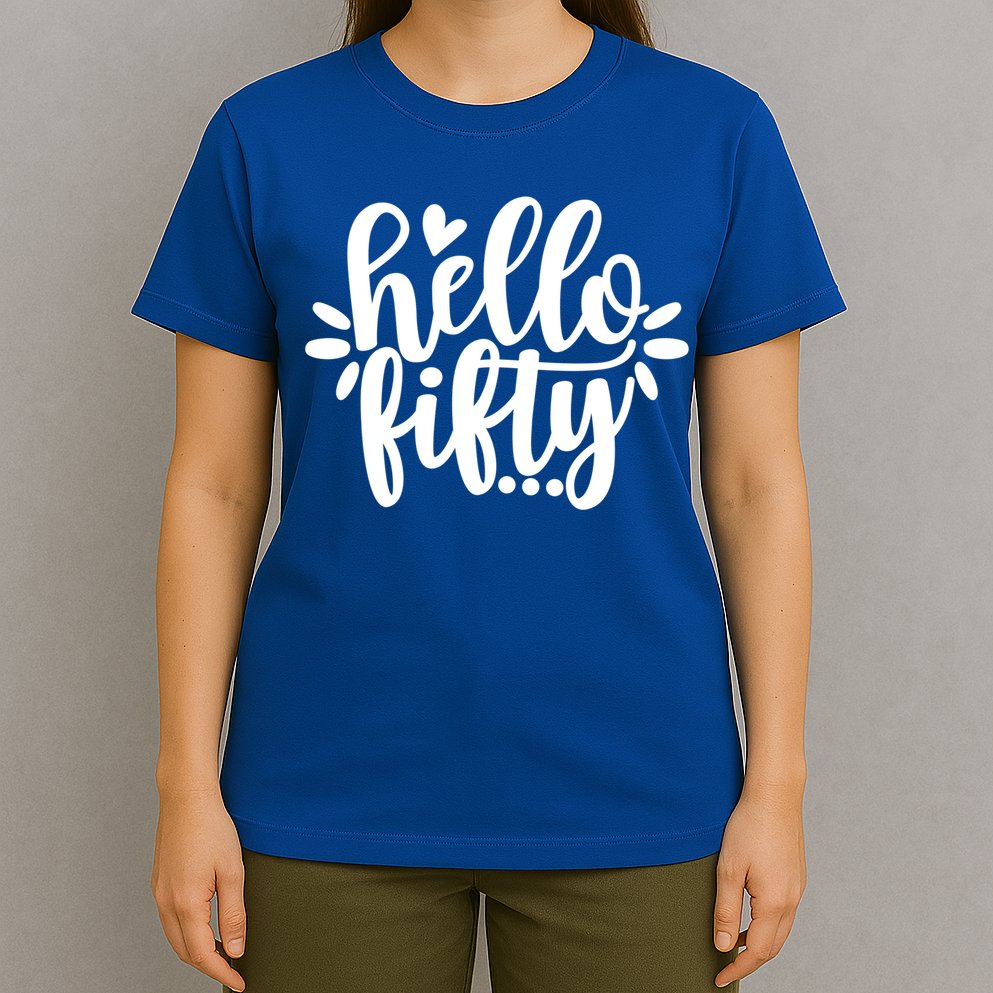 Hello Fifty Cute Hello Fifty Squad 50th Birthday Cute Gift T-Shirt