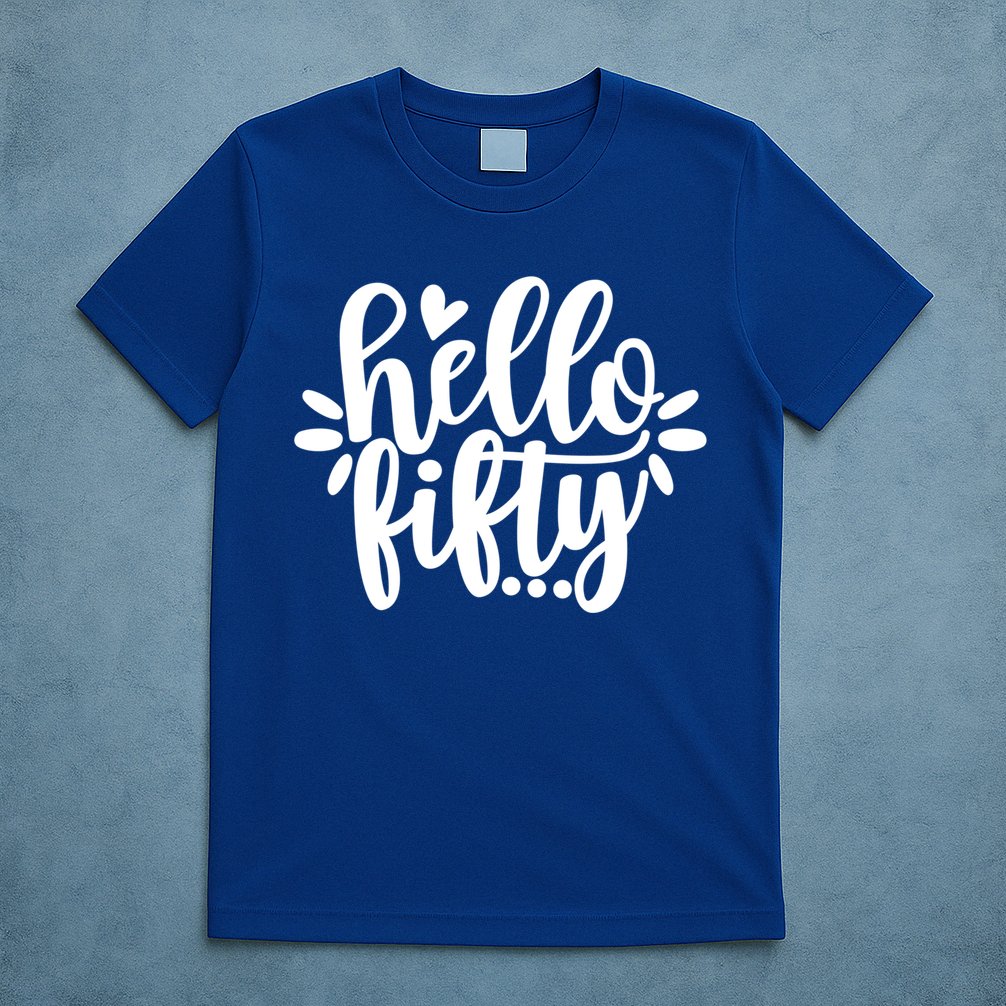 Hello Fifty Cute Hello Fifty Squad 50th Birthday Cute Gift T-Shirt