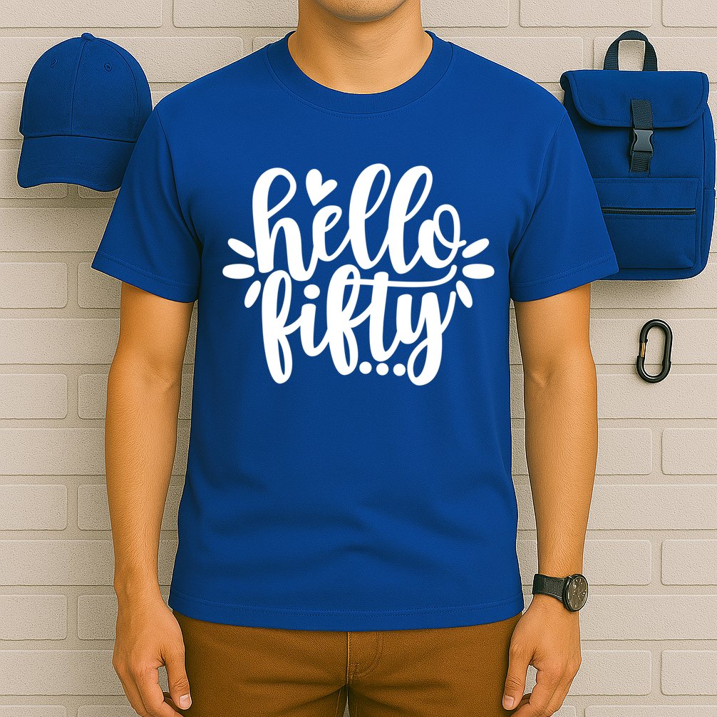 Hello Fifty Cute Hello Fifty Squad 50th Birthday Cute Gift T-Shirt