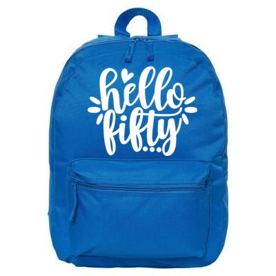 Hello Fifty Cute Hello Fifty Squad 50th Birthday Cute Gift 16 in Basic Backpack