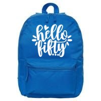 Hello Fifty Cute Hello Fifty Squad 50th Birthday Cute Gift 16 in Basic Backpack