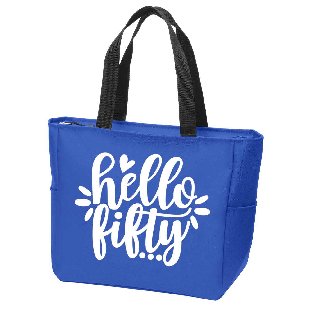 Hello Fifty Cute Hello Fifty Squad 50th Birthday Cute Gift Zip Tote Bag
