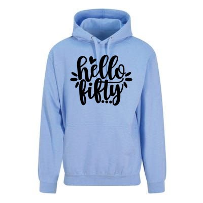 Hello Fifty Cute Hello Fifty Squad 50th Birthday Cute Gift Unisex Surf Hoodie