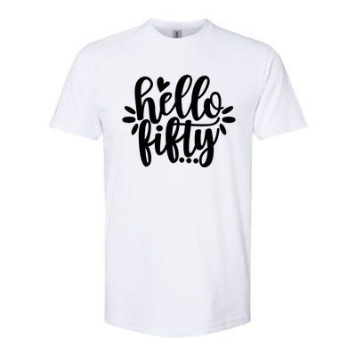 Hello Fifty Cute Hello Fifty Squad 50th Birthday Cute Gift Softstyle CVC T-Shirt