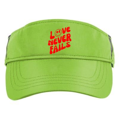 Happy Face Christian Hearts Love Never Fails Valentines Day Gift Adult Drive Performance Visor