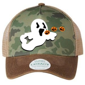 Halloween Funny Costume Ghost Eating Pumpkin Gaming Squad Funny Gift Legacy Tie Dye Trucker Hat