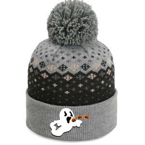 Halloween Funny Costume Ghost Eating Pumpkin Gaming Squad Funny Gift The Baniff Cuffed Pom Beanie