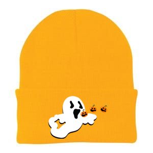 Halloween Funny Costume Ghost Eating Pumpkin Gaming Squad Funny Gift Knit Cap Winter Beanie