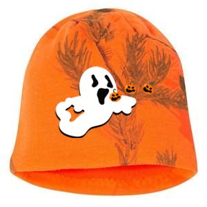 Halloween Funny Costume Ghost Eating Pumpkin Gaming Squad Funny Gift Kati - Camo Knit Beanie