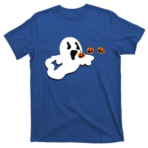 Halloween Funny Costume Ghost Eating Pumpkin Gaming Squad Funny Gift T-Shirt