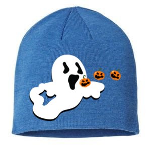 Halloween Funny Costume Ghost Eating Pumpkin Gaming Squad Funny Gift Sustainable Beanie