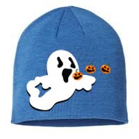 Halloween Funny Costume Ghost Eating Pumpkin Gaming Squad Funny Gift Sustainable Beanie