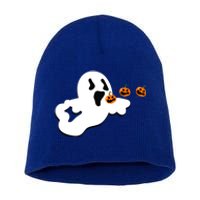 Halloween Funny Costume Ghost Eating Pumpkin Gaming Squad Funny Gift Short Acrylic Beanie