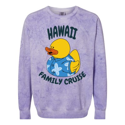 Hawaii Family Cruise Duck Matching Gift Colorblast Crewneck Sweatshirt