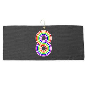 Happy Family Clothing Rainbow 8th Birthday Number 8 Large Microfiber Waffle Golf Towel