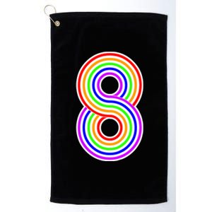 Happy Family Clothing Rainbow 8th Birthday Number 8 Platinum Collection Golf Towel