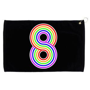 Happy Family Clothing Rainbow 8th Birthday Number 8 Grommeted Golf Towel