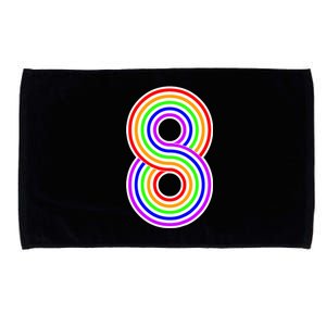 Happy Family Clothing Rainbow 8th Birthday Number 8 Microfiber Hand Towel