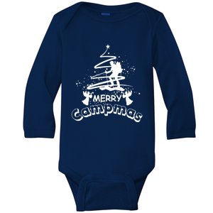 Holiday Funny Camping Lovers Merry Campmas Gift Baby Long Sleeve Bodysuit