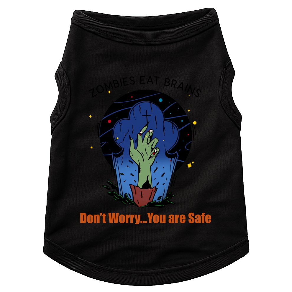 Halloween Funny Cute Gift Zombies Eat Brains Gory Hand Gift Doggie Tank