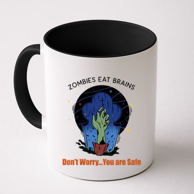 Halloween Funny Cute Gift Zombies Eat Brains Gory Hand Gift Mug