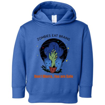 Halloween Funny Cute Gift Zombies Eat Brains Gory Hand Gift Toddler Hoodie