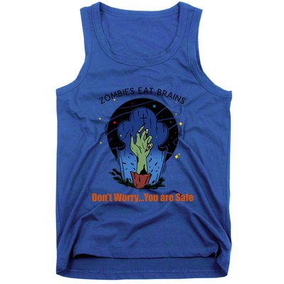 Halloween Funny Cute Gift Zombies Eat Brains Gory Hand Gift Tank Top