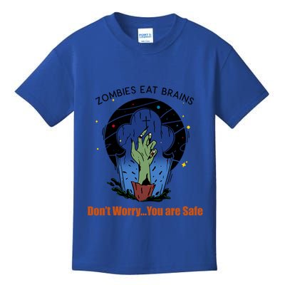 Halloween Funny Cute Gift Zombies Eat Brains Gory Hand Gift Kids T-Shirt