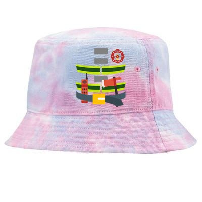 Halloween Firefighter Costume Cool Gift Tie-Dyed Bucket Hat