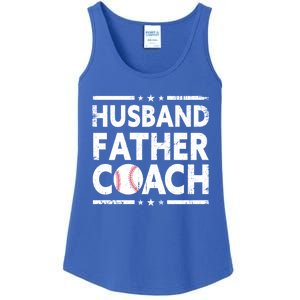 Husband Father Coach Sports Fan Best Dad Ever Fathers Day Cute Gift Ladies Essential Tank