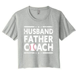 Husband Father Coach Sports Fan Best Dad Ever Fathers Day Cute Gift Women's Crop Top Tee