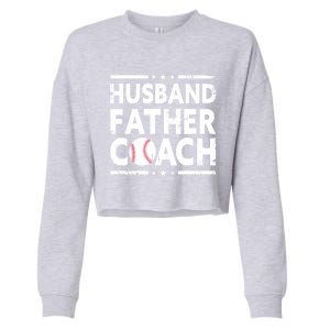 Husband Father Coach Sports Fan Best Dad Ever Fathers Day Cute Gift Cropped Pullover Crew