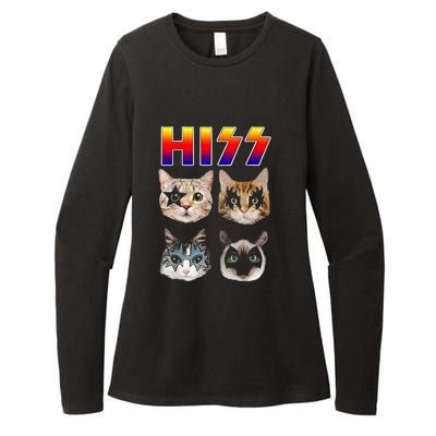 Hiss Funny Cats Kittens Rock Rockin Womens CVC Long Sleeve Shirt