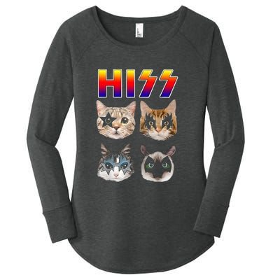 Hiss Funny Cats Kittens Rock Rockin Women's Perfect Tri Tunic Long Sleeve Shirt