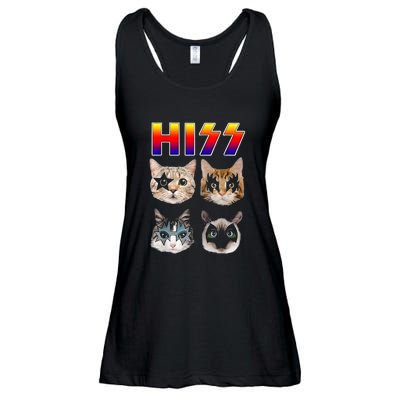 Hiss Funny Cats Kittens Rock Rockin Ladies Essential Flowy Tank