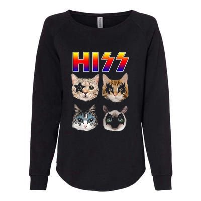 Hiss Funny Cats Kittens Rock Rockin Womens California Wash Sweatshirt